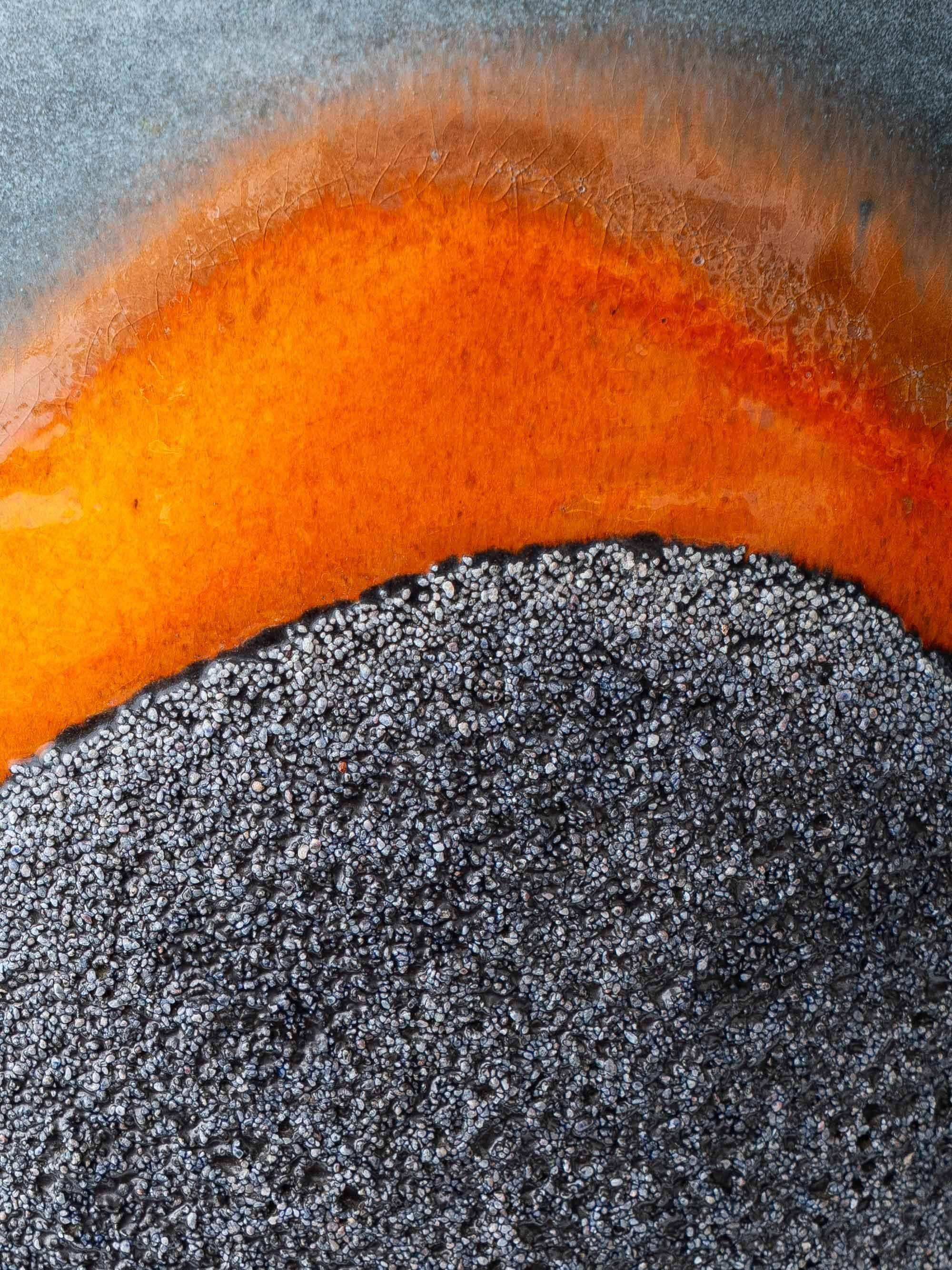 XXL Mid-Century Modern grey and orange ceramic table lamp Carstens Tönnieshof