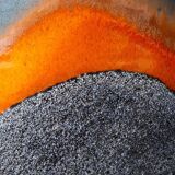 XXL Mid-Century Modern grey and orange ceramic table lamp Carstens Tönnieshof