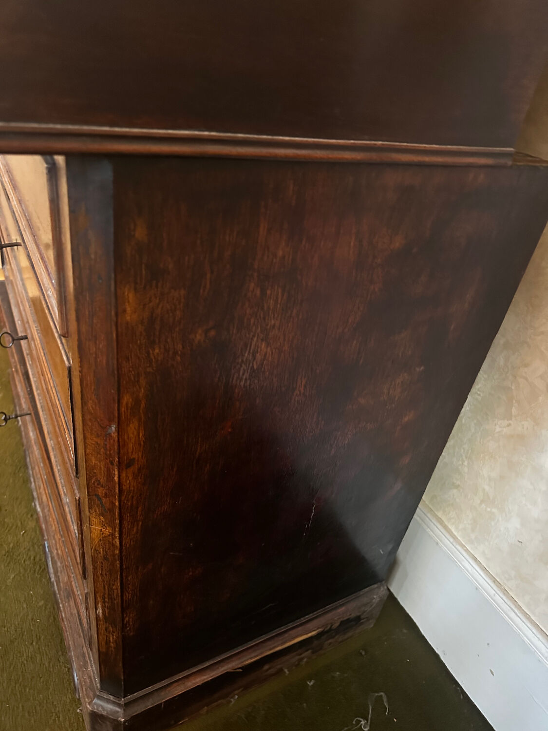 19th-century walnut and marble toilet commode in Louis Philippe style