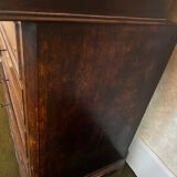 19th-century walnut and marble toilet commode in Louis Philippe style