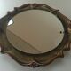 70's Mirror Wall Mirror Ceramic Pan Illuminated Space Age Design