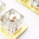 Set of two brass and murano glass ‘ice cube’ sconces by peill & putzler