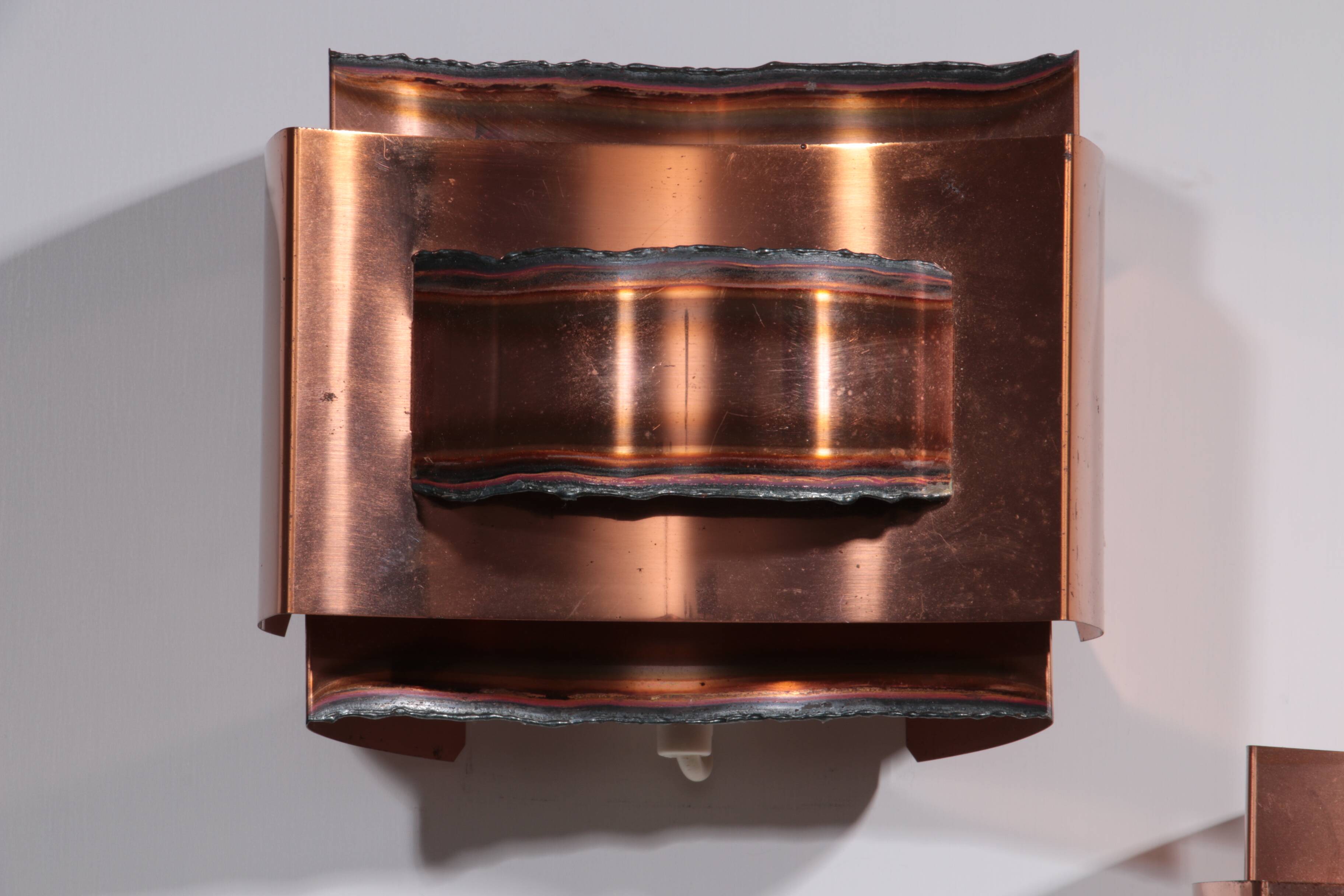 Wall lamps Svend Aage Holm Sørensen brutalist and copper,1960