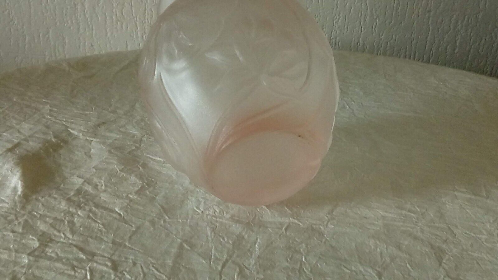 Glass vase press mold pink floral art deco decor