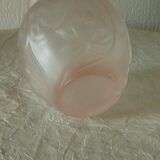 Glass vase press mold pink floral art deco decor