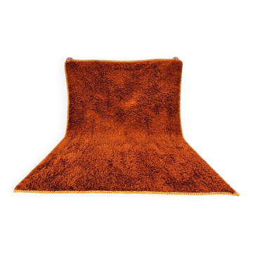 Tapis berbère marocain orange terracotta 300x200 cm – tapis uni fait main