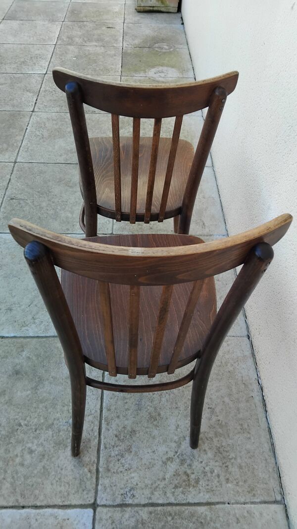 Paire chaise de bistrot thonet estampille tchecoslovaquie vintage