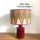 Upcycled vintage lamp - upcycling - Bordeaux ceramic