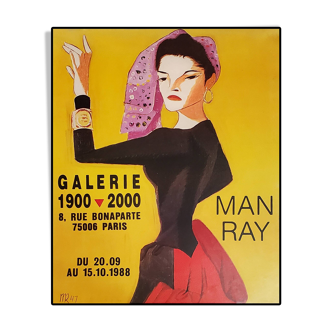 Man Ray, 1988, affiche originale exposition Galerie 1900-2000, Paris