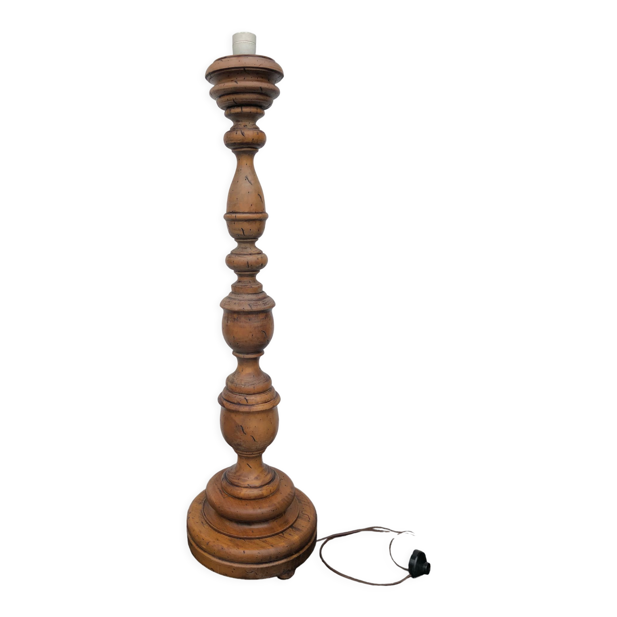 Lampadaire bois ht 113 cm