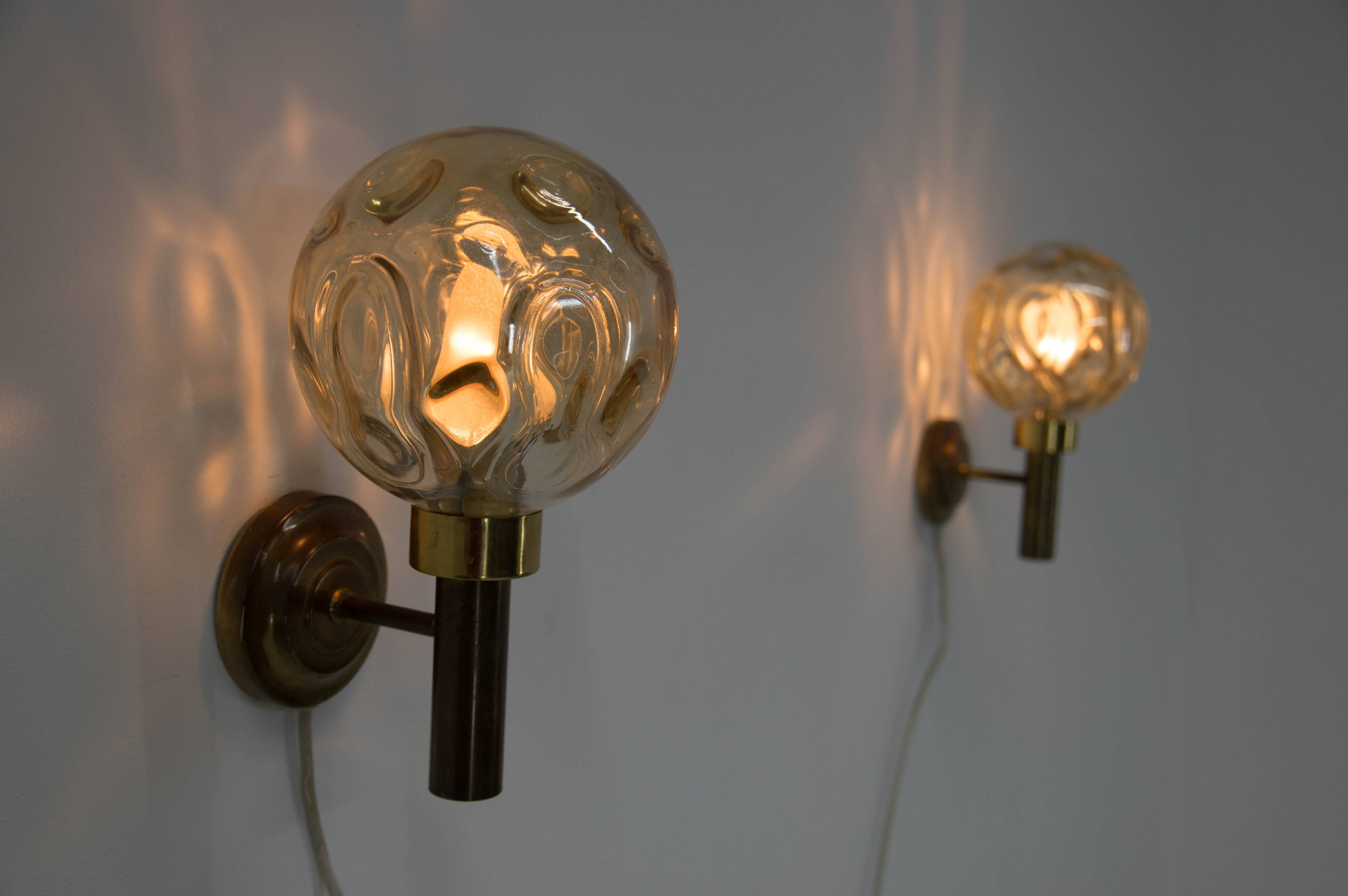Set of Two Wall Lamps, Denmark, 1970s