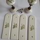Set of 2 Porcelain door handles and cleanliness plates