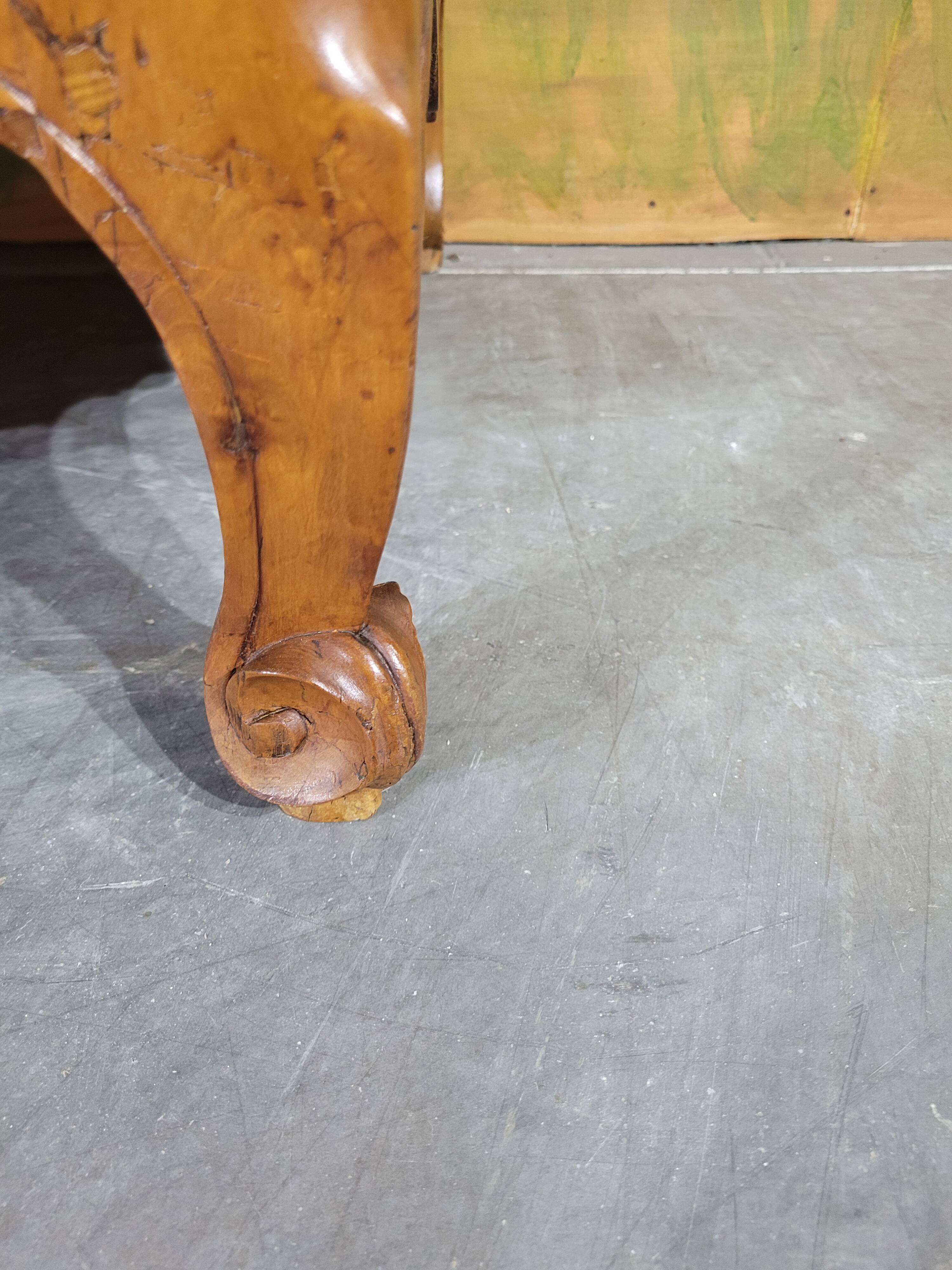 Louis XV low chest of drawers in solid cherry wood