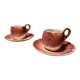 Duo de tasses bouton de rose – Luneville