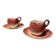 Duo de tasses bouton de rose – Luneville