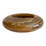 Vintage round alabaster or onyx ashtray