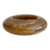 Vintage round alabaster or onyx ashtray
