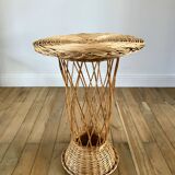 Table d'appoint en rotin / bambou années 1960-1970