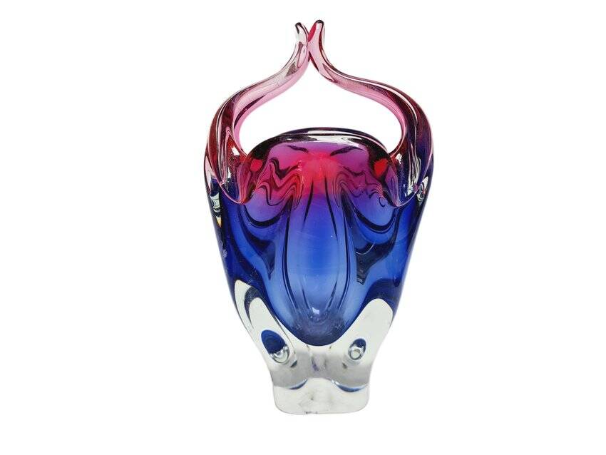 Vase by J. Hospodka for Chribska Glassworks, Former Czechoslovakia, 1960s