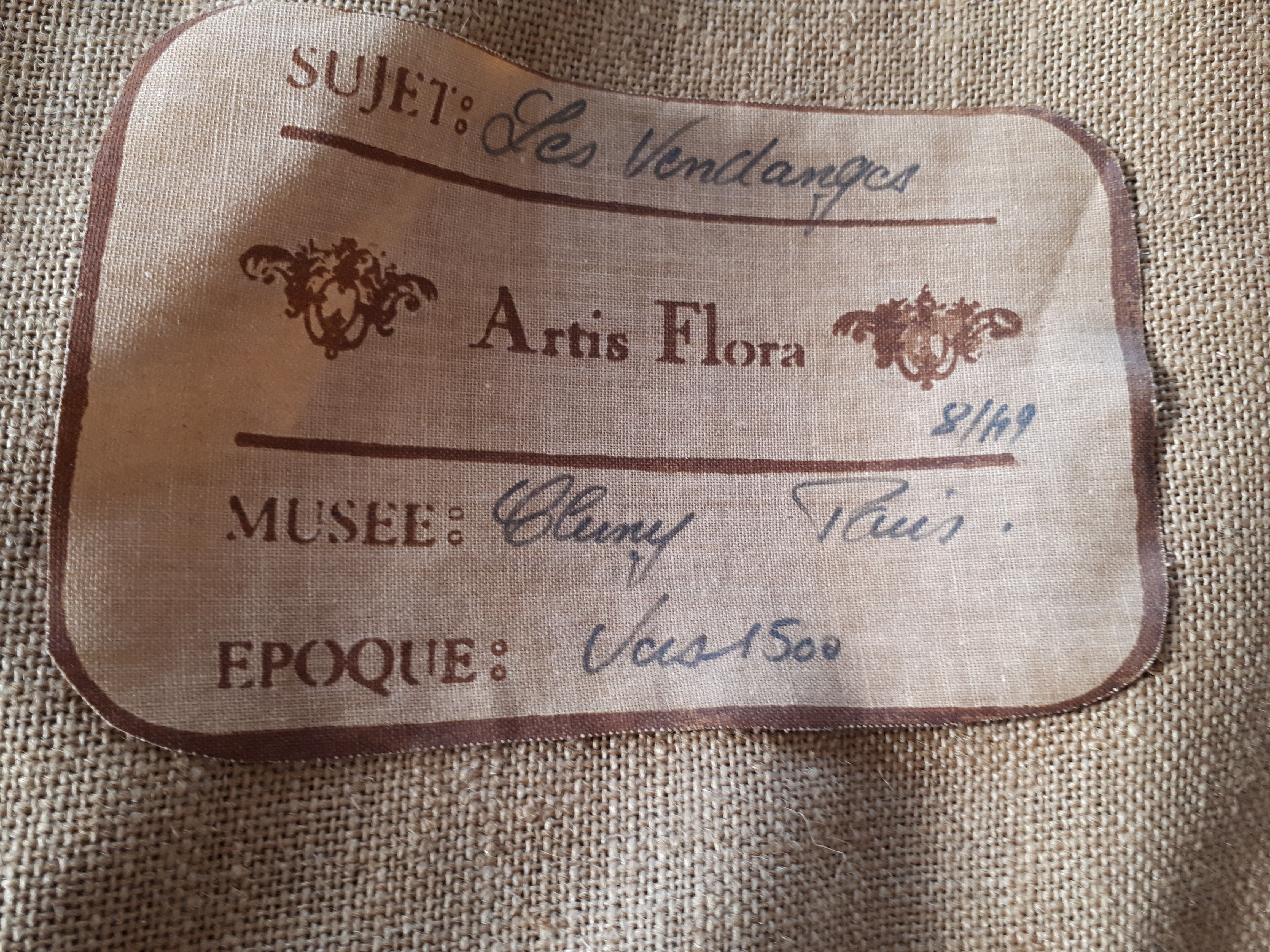 Wall tapestry hanging Les Vendanges Editions ARTIS FLORA numbered