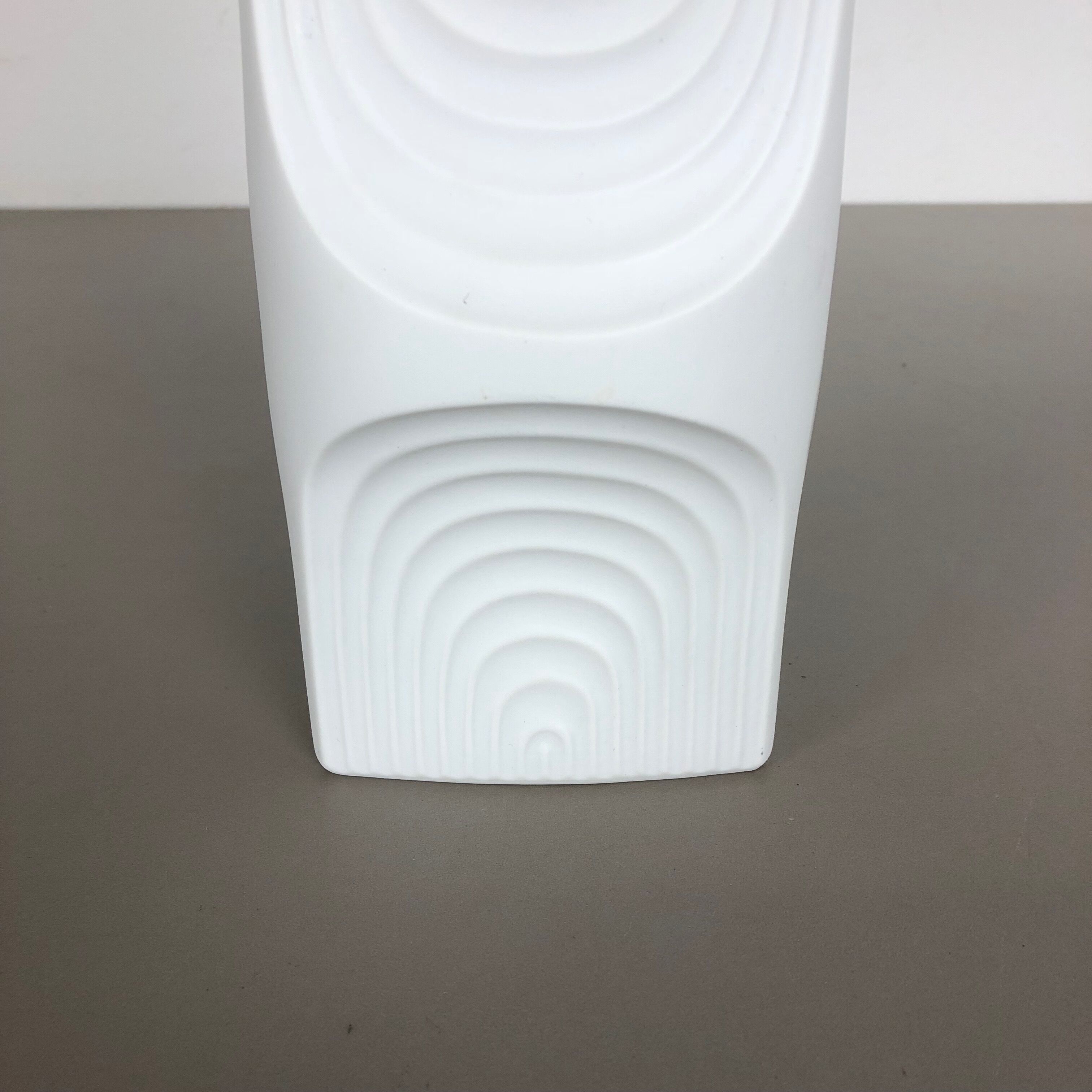 OP Art biscuit porcelain german vase made by AK Kaiser, Germany, 1970s