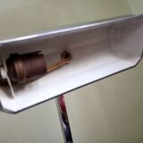 Vintage desk lamp - chrome steel + inkwell + card holder and rosewood pen