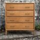 Vintage chest of drawers with compass feet, oak, original patina, 1950s