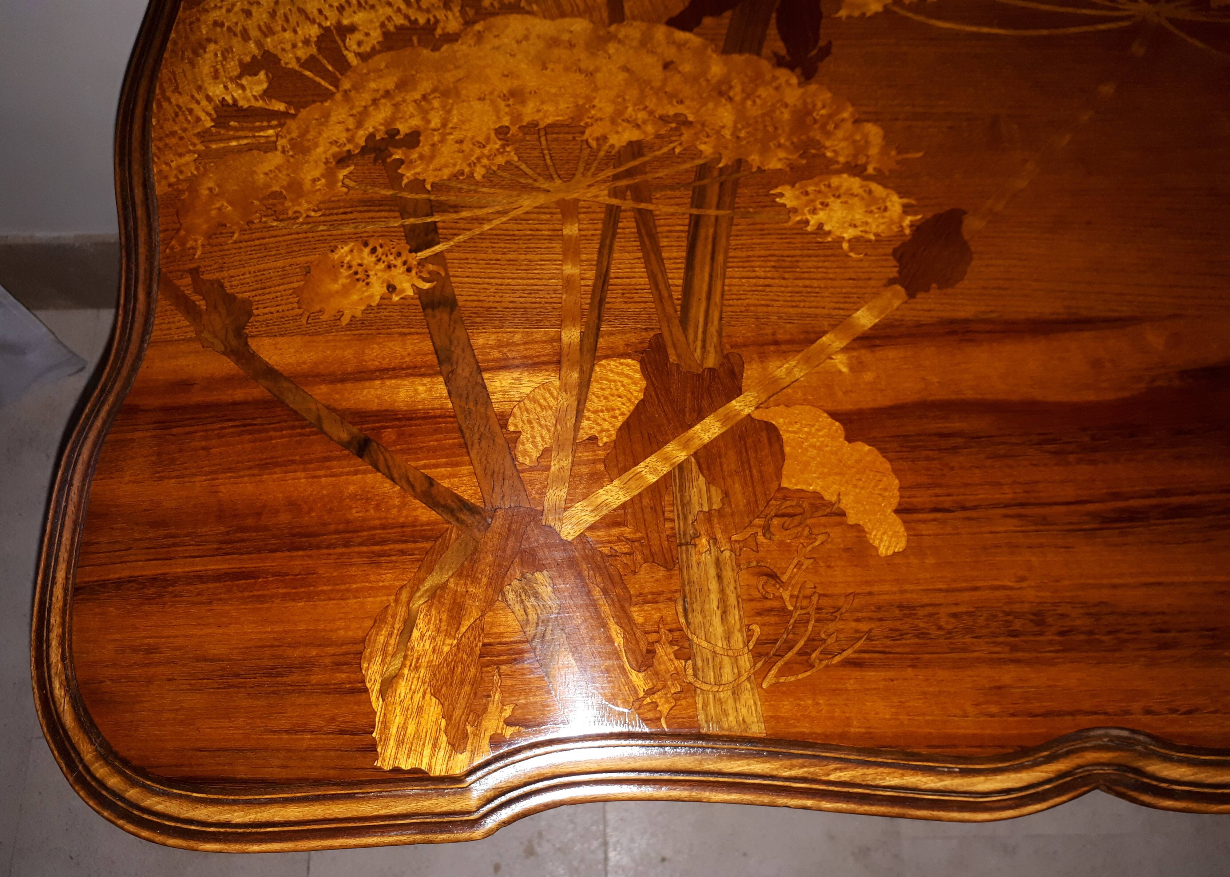 Table Art Nouveau Gallé à Décor De Berce