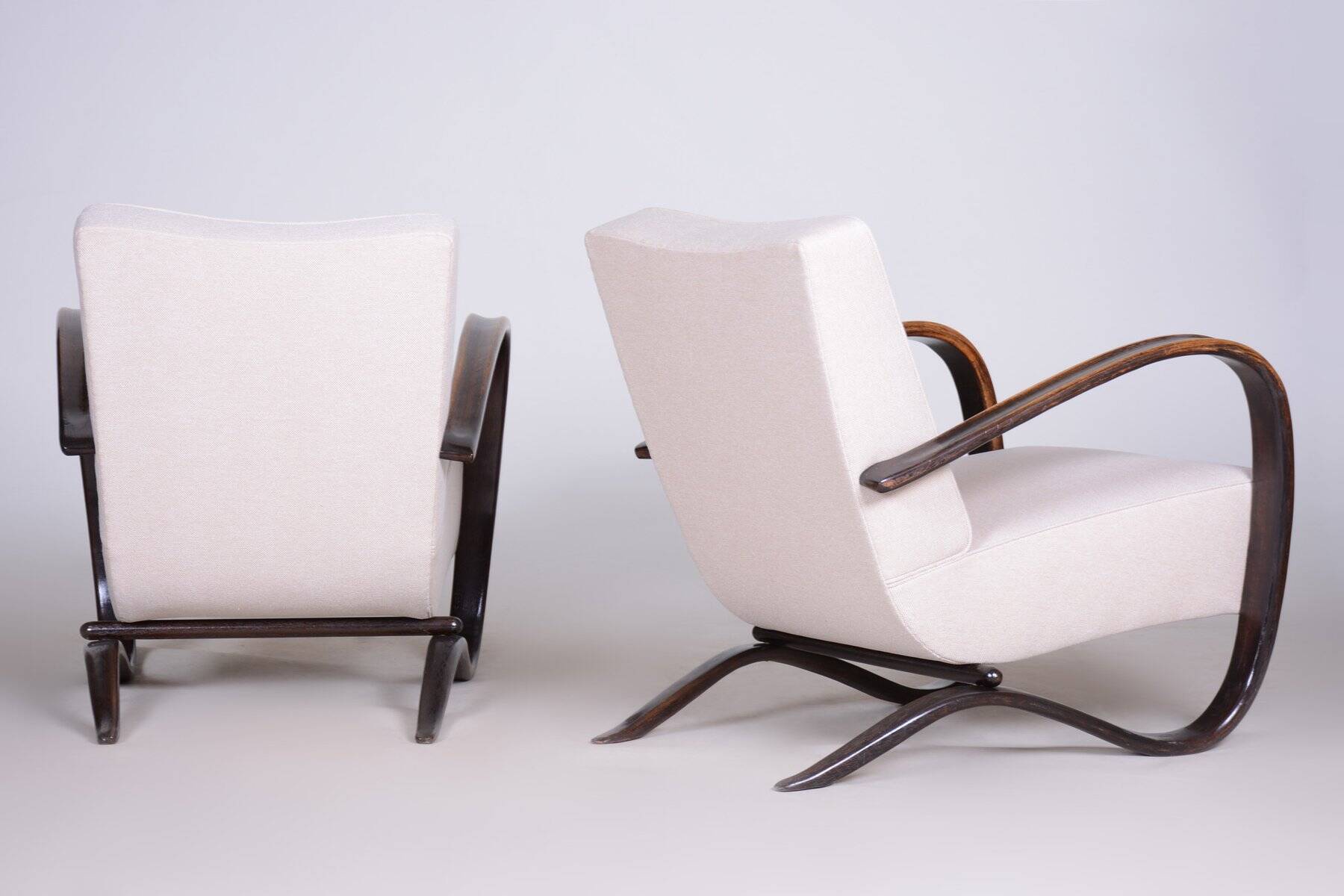Fauteuils Art Déco H-269 par J. Halabala pour Up Závody, Tchécoslovaquie, années 1930, ensemble de 2