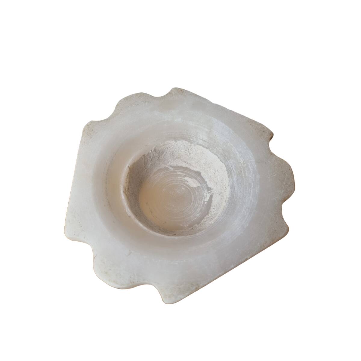Antique Alabaster Tea Light Holder On Foot, late 1800s