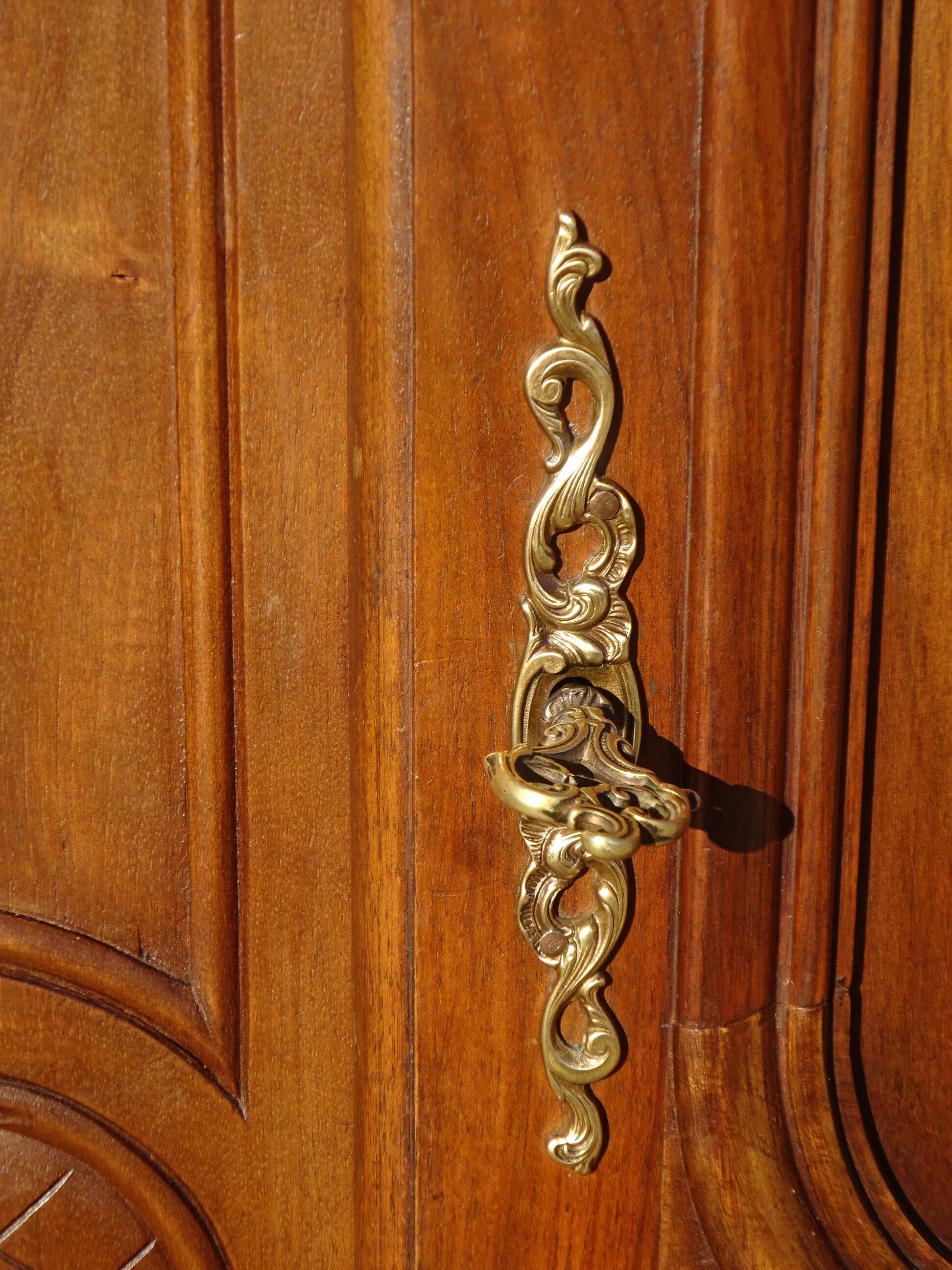 solid walnut wardrobe in Louis XV style