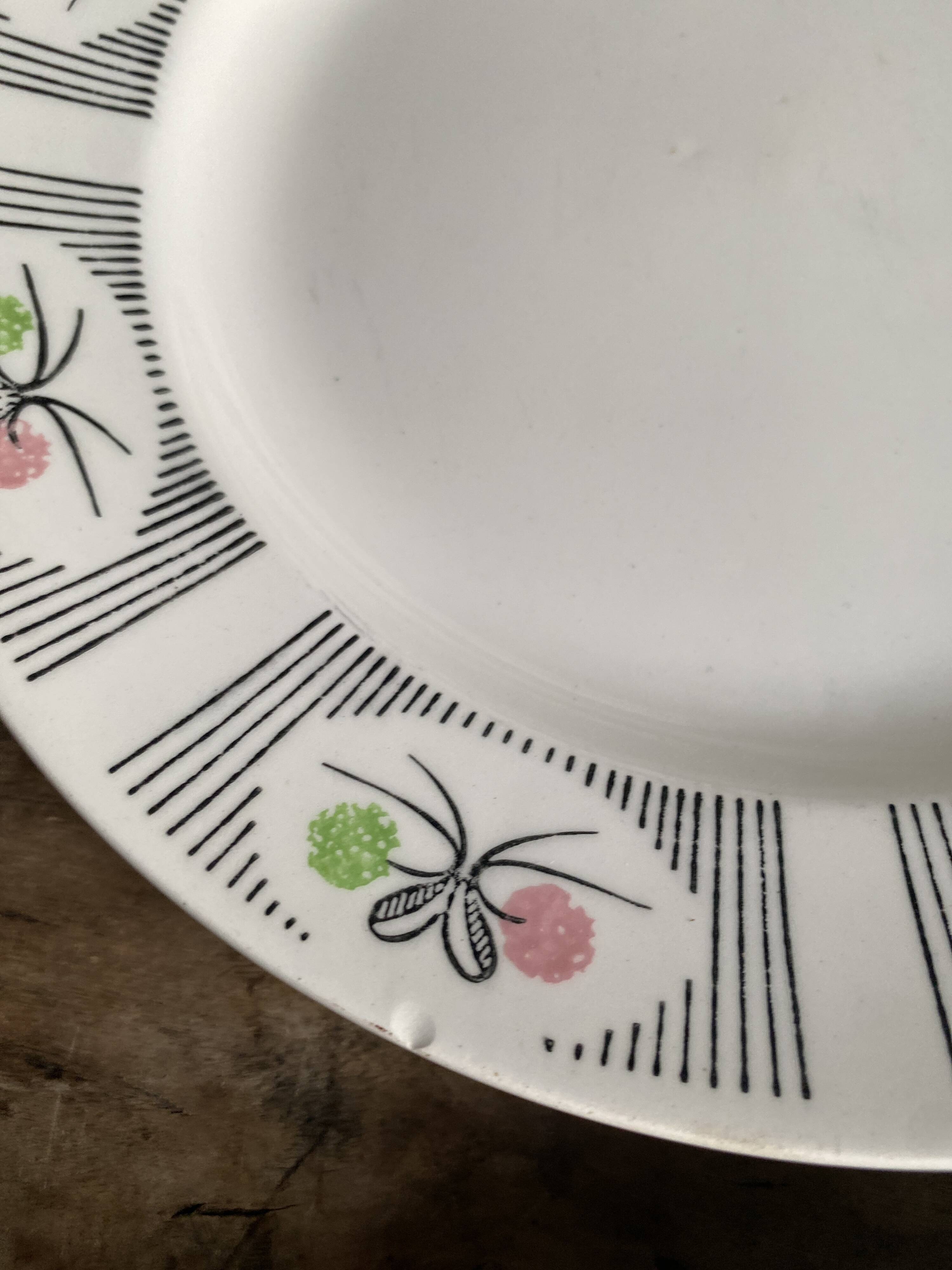 Set of 6 vintage plates Gien France - Model Marie-José