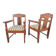Art Deco Haagse School Armchairs in Oak and Ebony, 1920s, Set of 2