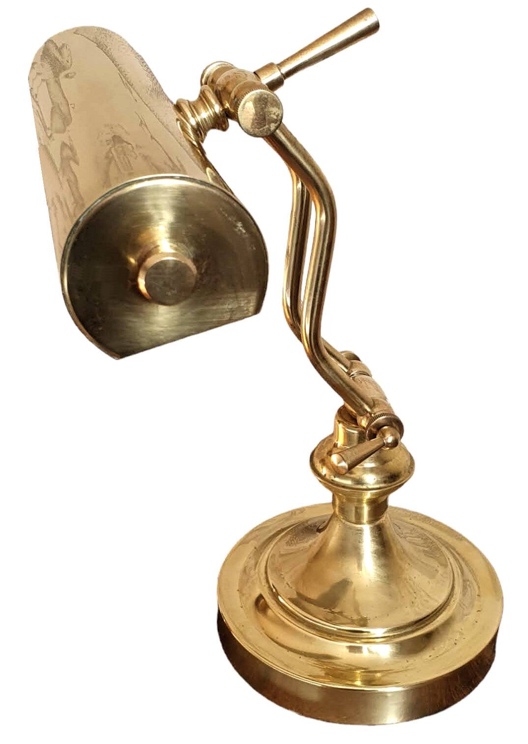 Brass notary or banker lamp