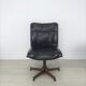 Vintage Scandinavian leather office armchair 60s