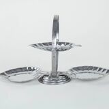 Three-tier metal cake stand, Italian design, 1970s, made in Italy