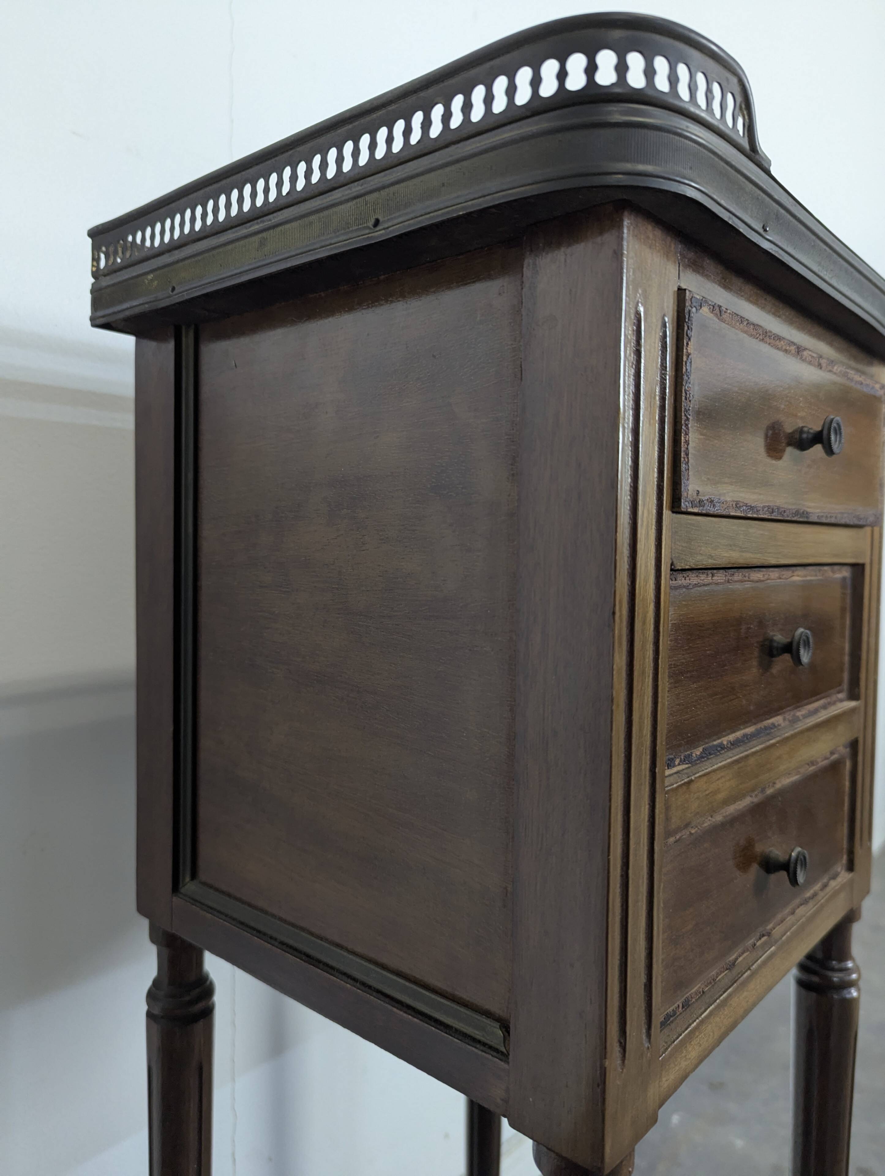 Louis XVI style mahogany bedside table