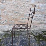 Ensemble de chaises en fer forgées artisanales
