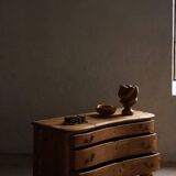 Antique Danish pine commode with ball feet, late 19th century.