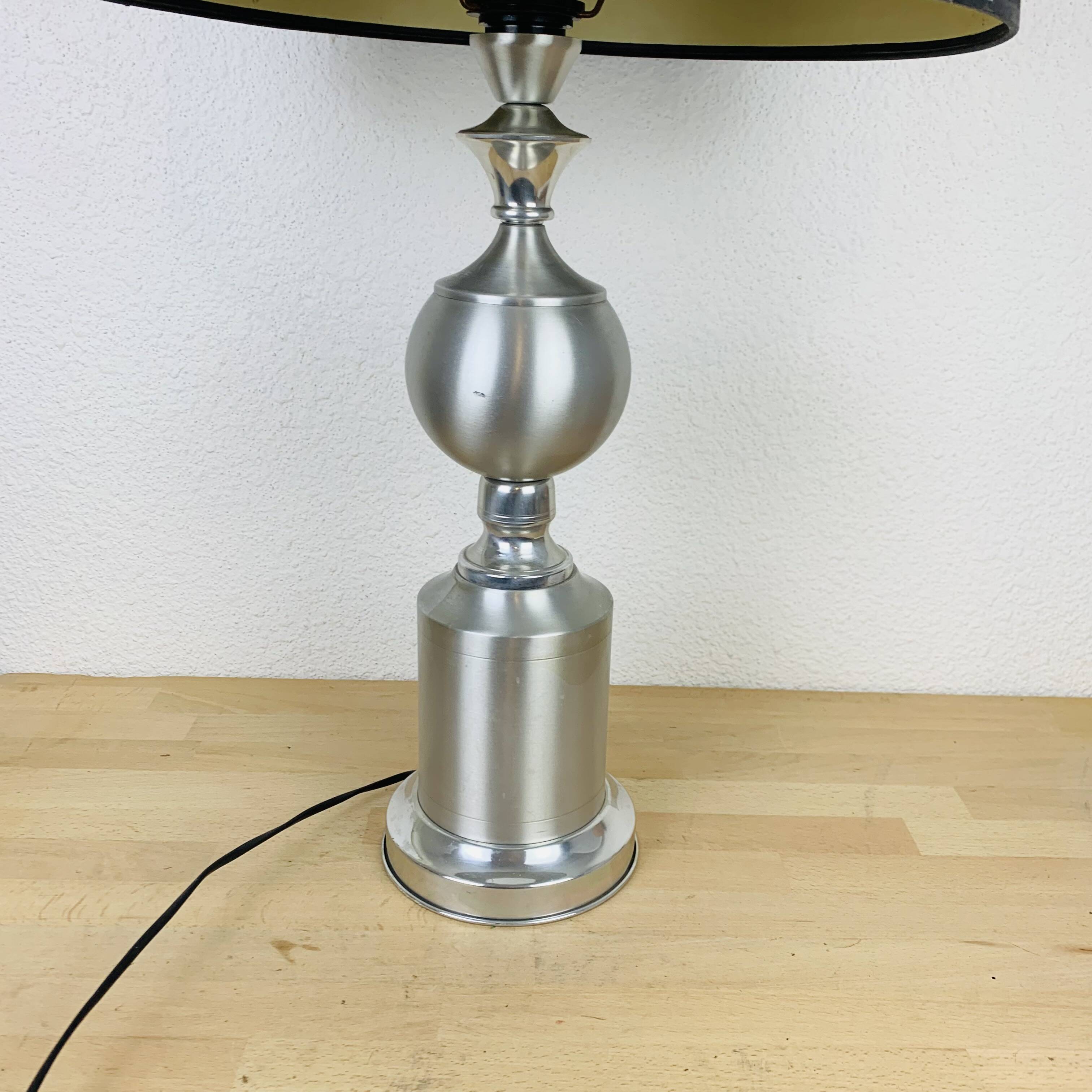 Brushed aluminum lamp from the 70s