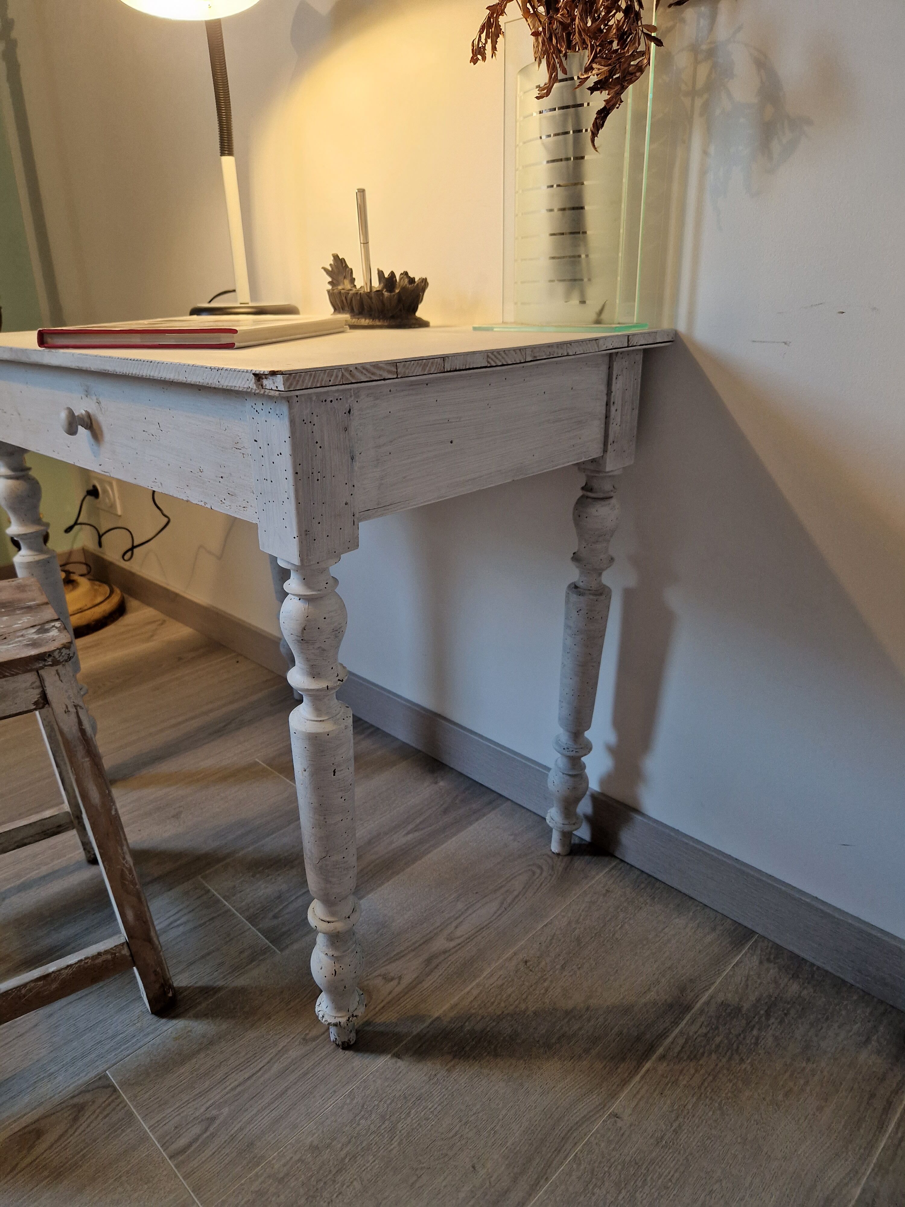 Bureau pieds tournés shabby chic