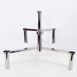Modular chandelier in chrome-plated metal
