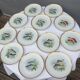 Set 12 plates porcelain fish edge laurel gold Bernardaud