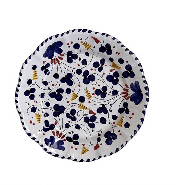 Plate 25cm navy blue flowers