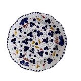 Assiette 25cm fleurs bleu marine