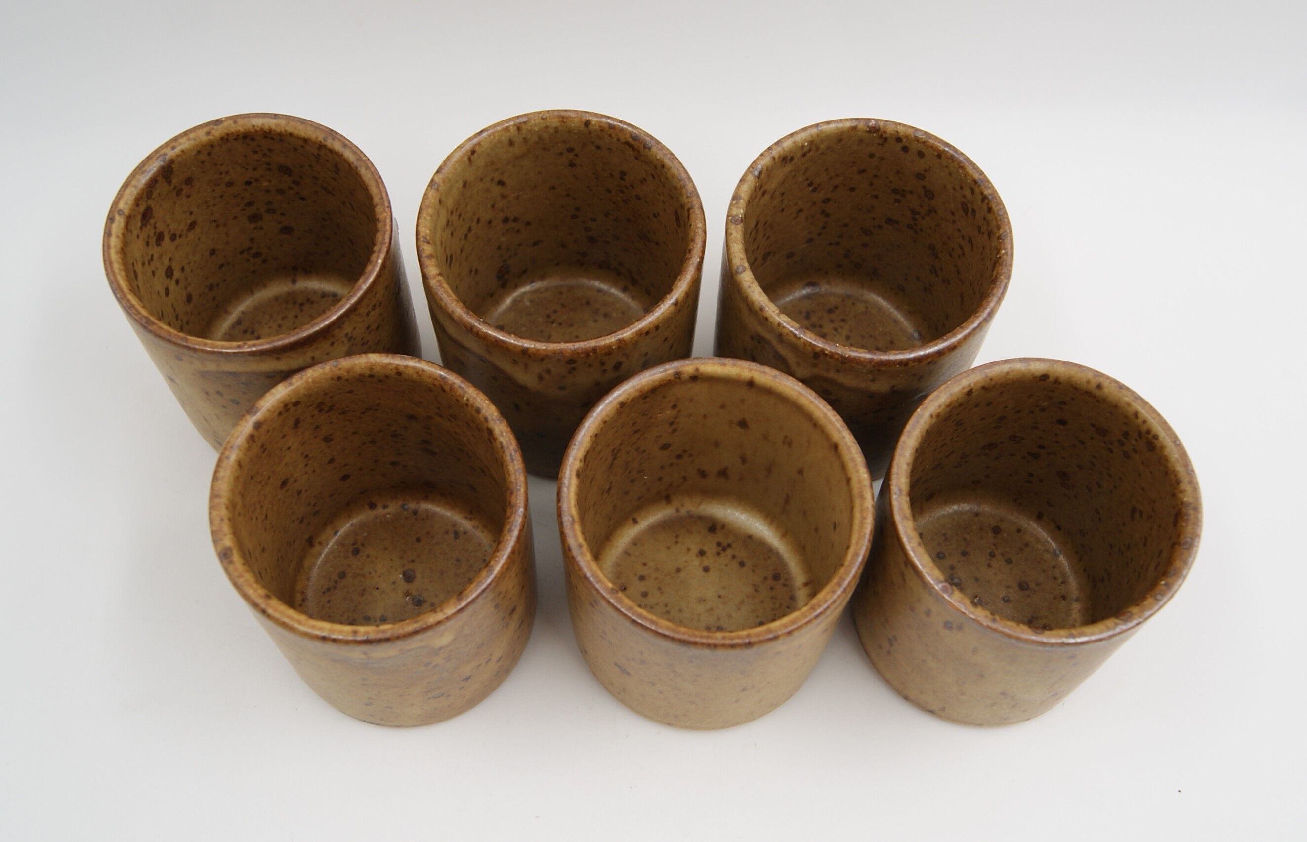 Series 6 vintage old stoneware glasses
