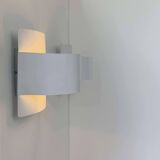 Pair of vintage wall lights, white lacquered metal, Peter Celsing Sweden 1960