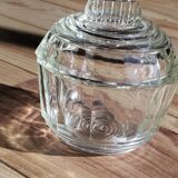 Pale green tinted glass bonbonnière – Delicate vintage shade