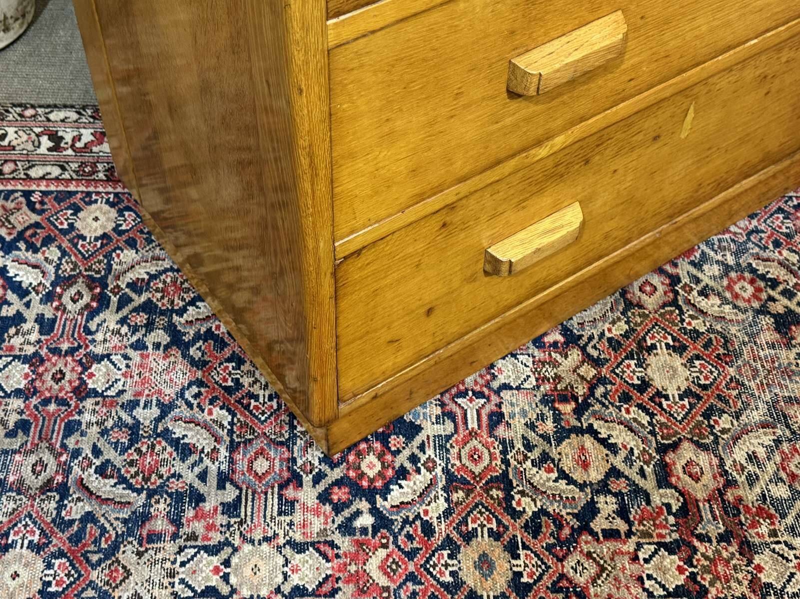 1950s English oak chest of drawers