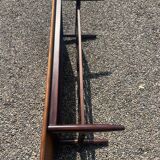 Table en palissandre Topform. Table basse vintage. Sangles en cuir